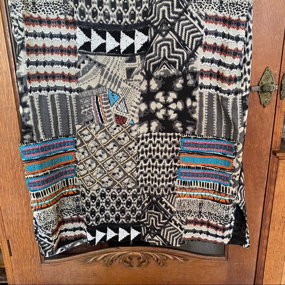 Love Sam Tribal Print Beaded Shift Dress - Picture 9 of 11